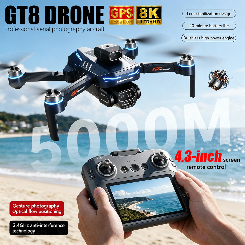 Rc Drone Uav - طائرة بدون طيار GT8 HD الجديدة