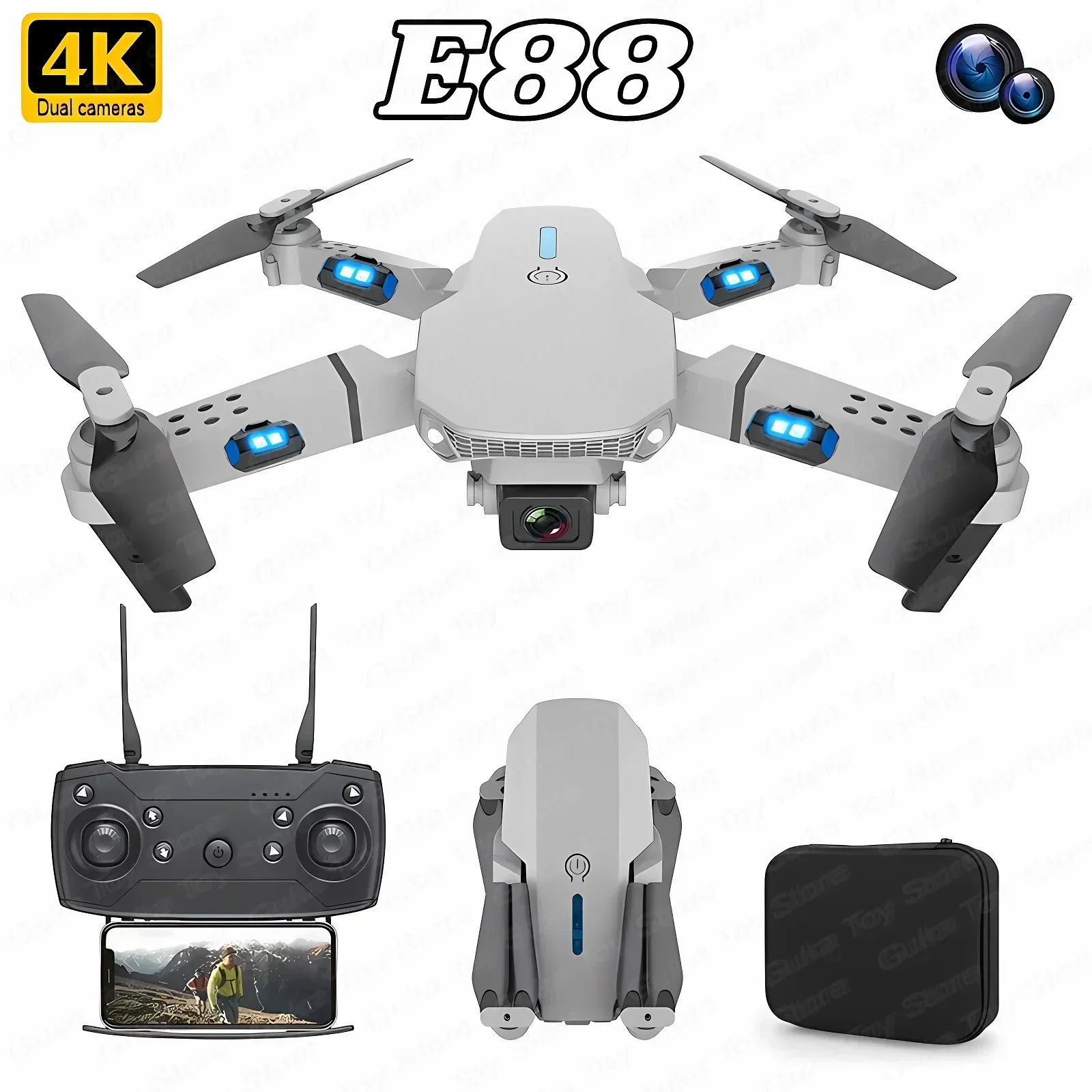 Nano Quad Fpv - E88 Pro WIFI FPV الطائرة بدون