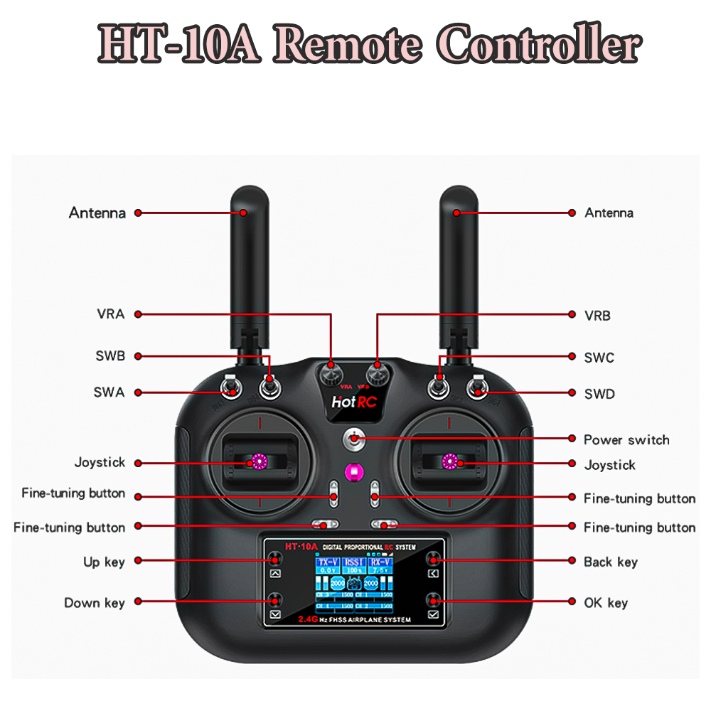 جهاز إرسال Hotrc HT-10A 2.4G 1 - مراجعة Drone With Rc 2 وسعره