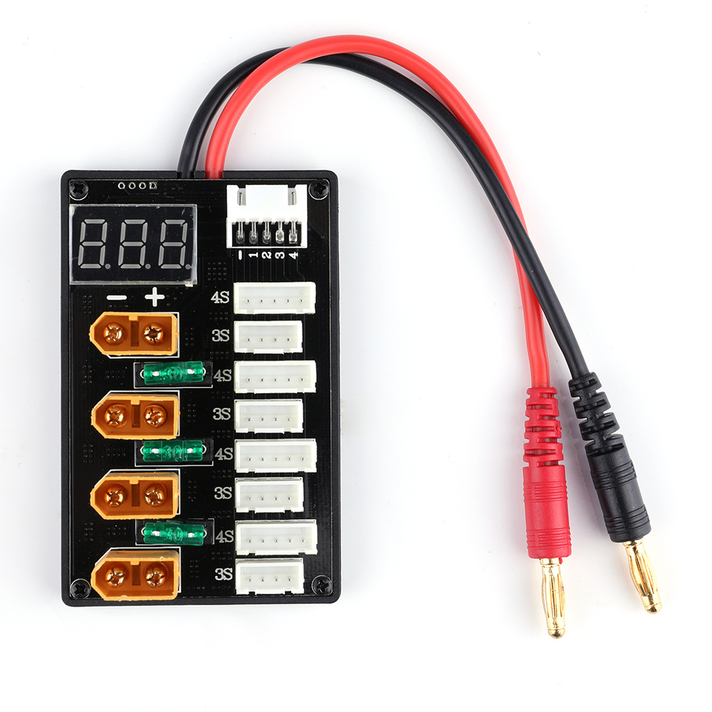XT60 التوصيل 3S 4S يبو بطارية  - مراجعة Lipo Parallel Charging Board وسعره