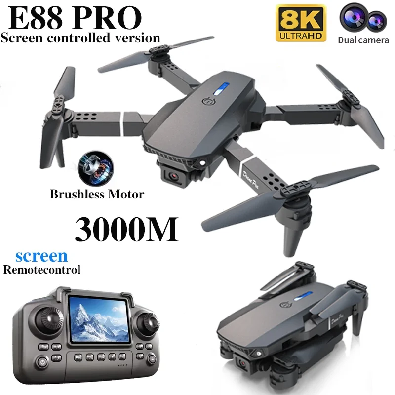 طائرة بدون طيار E88 PRO مع شاش - مراجعة Drone Rc E88 Pro وسعره